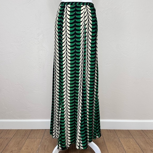 Totem Brazilian Designer Maxi Skirt Green Black & Cream Print Size S - Picture 9 of 16